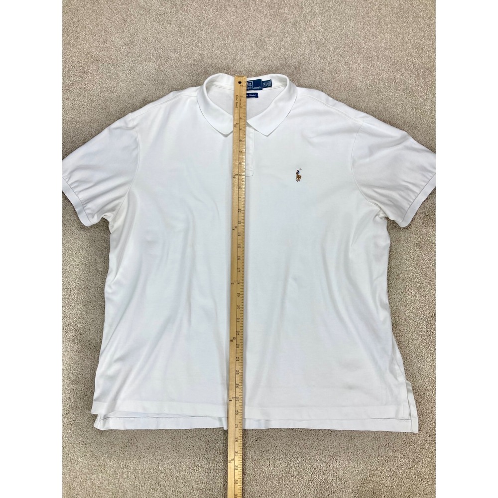 Polo Ralph Lauren Polo Shirt Mens XXL White Cotton Classic Pony Logo Old Money - Picture 7 of 10